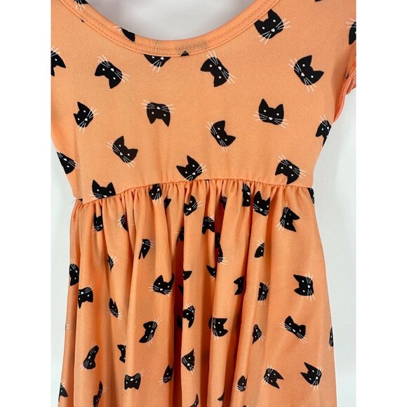 DotDotSmile Girls Dress 6/12 Months Orange with Black Cats New With Tags - Picture 2 of 5